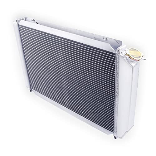 Luxerad 3 Rows Full Aluminum Radiator With Shroud Fan (2X12 Inches Dia.) For 1980-1993 1992 1986 Ford Mustang Fairmont Granada Thunderbird Mercury, 1982-1992 Lincoln Continental Mark Radiator Cu556…… #TOP4