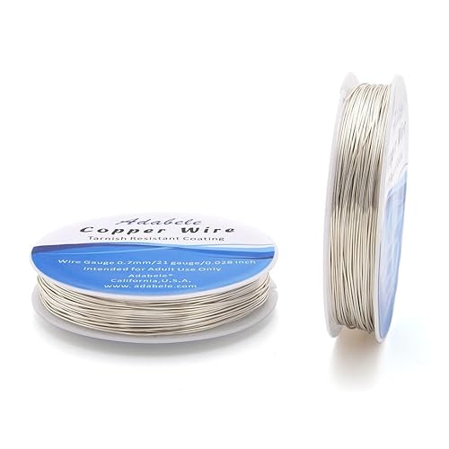 Vista 7 de Adabele Alambre redondo de alta calidad para joyería, resistente al deslustre, de 147 pies, carrete de alambre de cobre chapado en plata esterlina