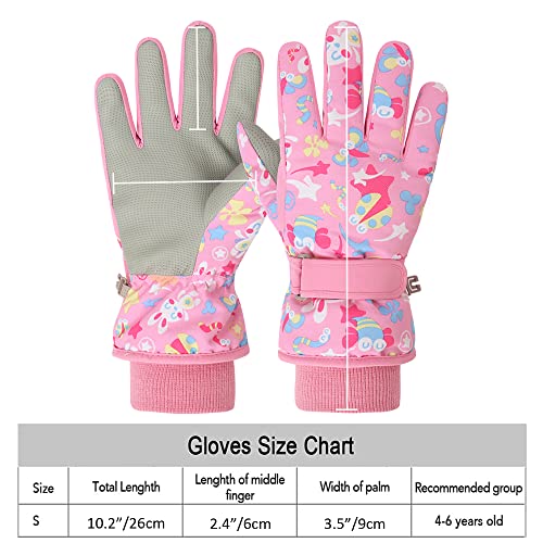 7-Mi Kids Winter Gloves,Children Snow Ski Warm Waterproof Long Cuff Mittens For Boys Girls Cold Weather Outdoor Sports #TOP5