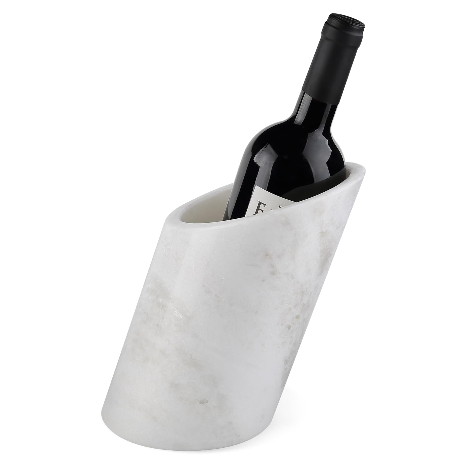 Enfriador de botellas de vino de mármol, enfriador portátil de mesa para champán para cóctel, fiesta, cena, oblicuo