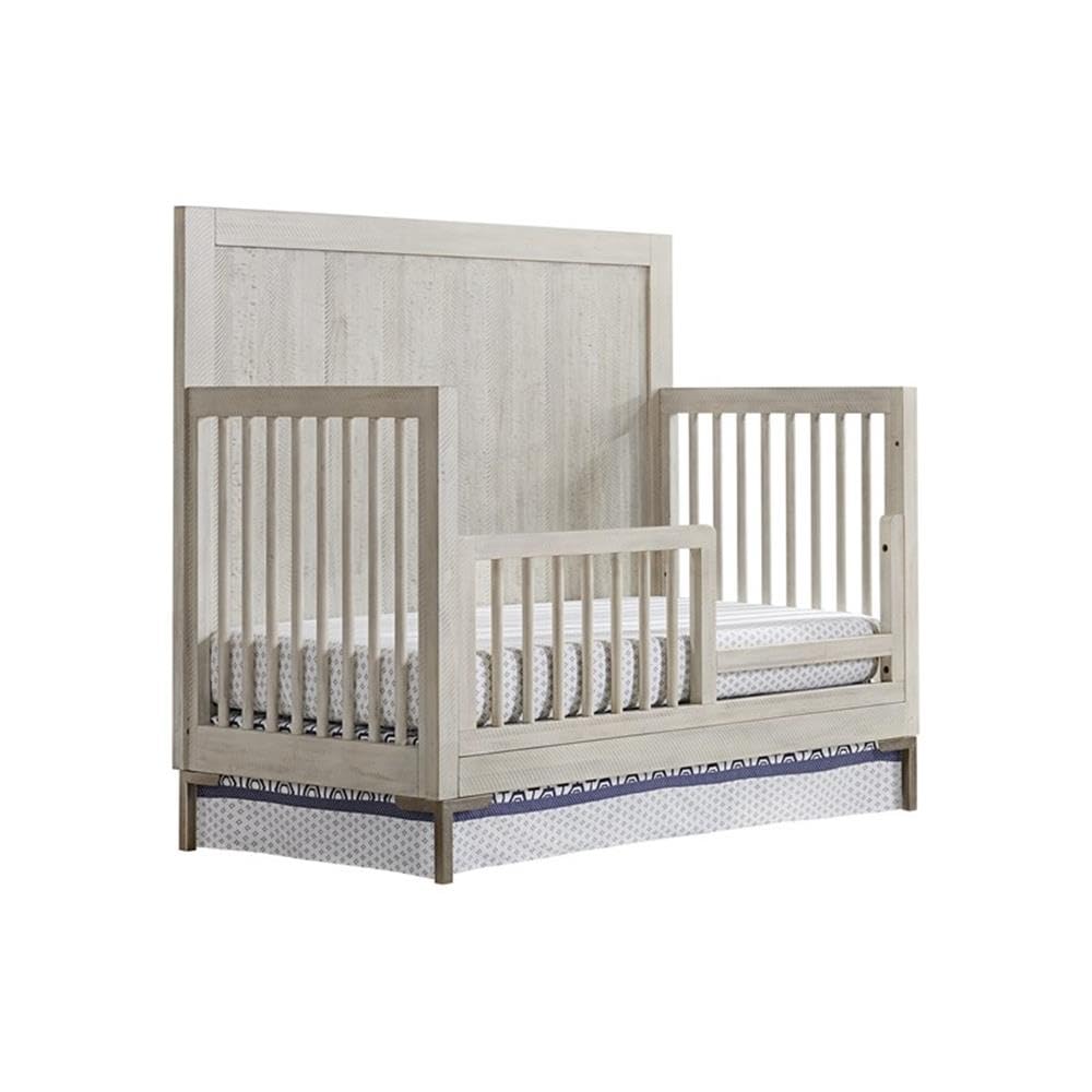 Pemberly Row Modern Wood Toddler Guard Rail in Willow Gray Finish