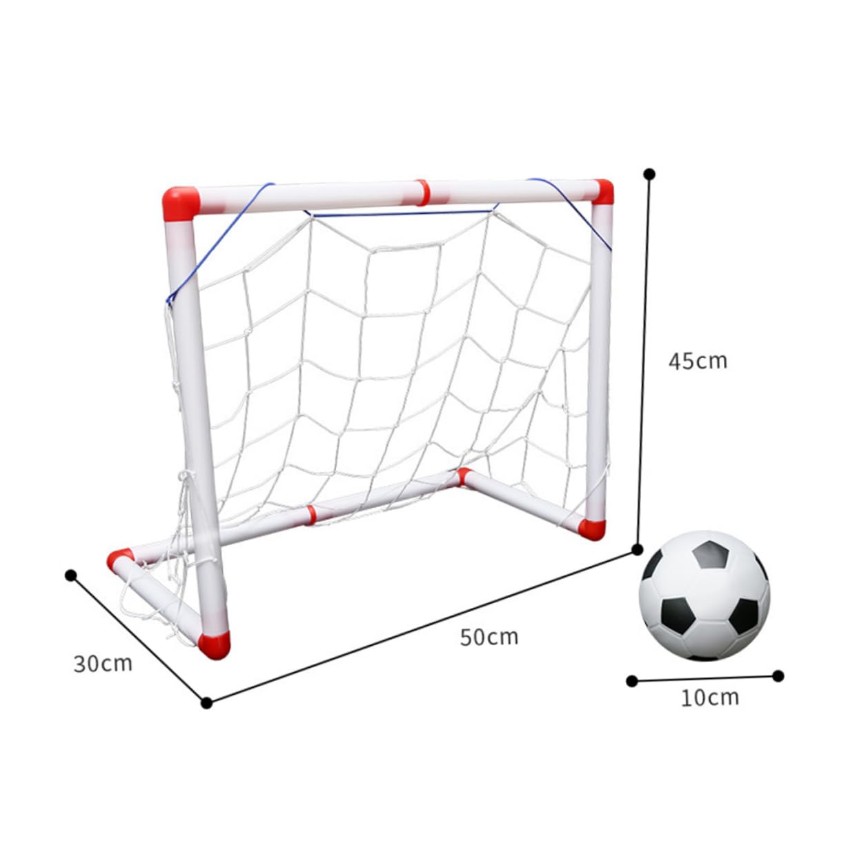 VICASKY 1Set Mini Football Goal Indoor Soccer Goal Net with Football Inflator Durable Lightweight Sports for Backyard Gym Beach and Parties