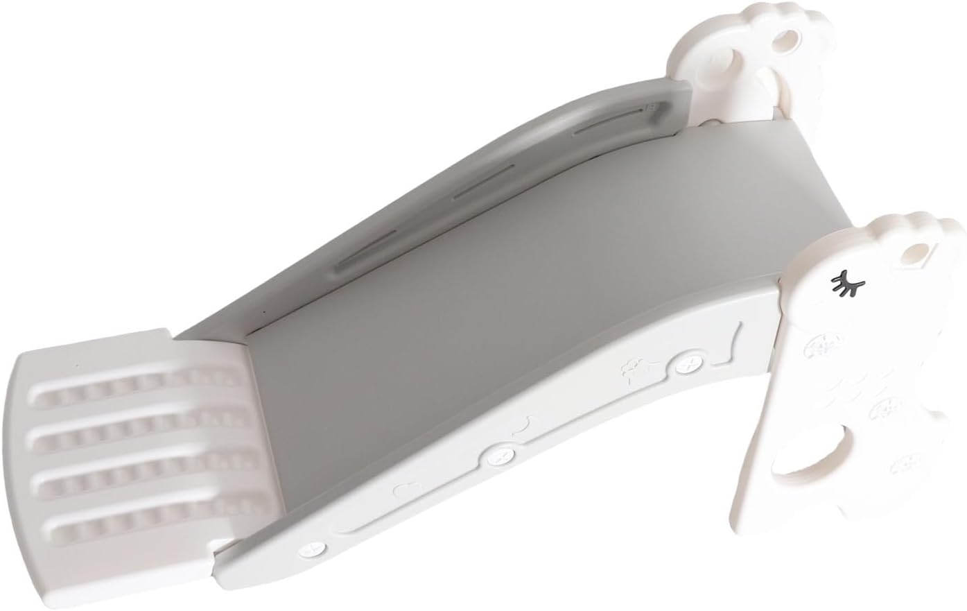 Indoor Sliding Slide Freestanding Folding 2 Stairs Stable Base Climber Play Slide for Toddlers Kids (White Gray)
