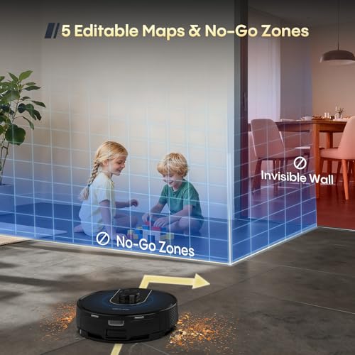 Image of Bagotte Robot Vacuum and Mop, Robot Vacuum Self Emptying, 6000Pa Powerful Suction, 90-Day Hands-Free, Advanced Smart Mapping, LiDAR Navigation Robotic Vacuum for Pet Hair, Dust, Carpet, WiFi /App /Alexa