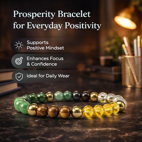 Image of Dhan Yog Bracelet | Attracts Wealth & Financial Prosperity | Pyrite, Citrine, & Aventurine | Astrology Dhanyog Bracelet for Men & Women | Certificate of Authenticity