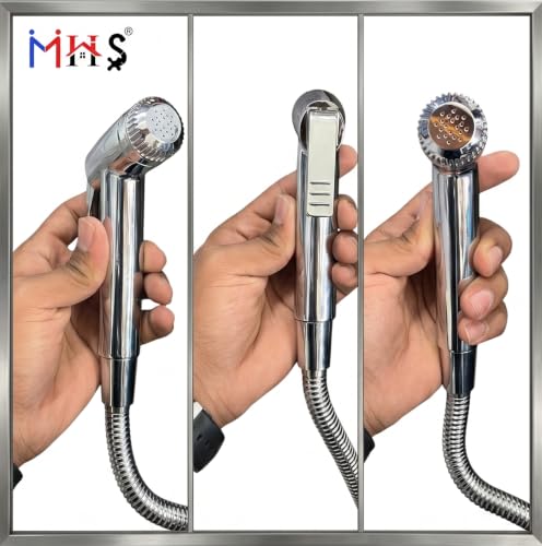 Image of MHS High Pressure Jet Spray for Toilet | Health Faucet Set with Hand Shower Gun & 1M SS Hose Pipe | Bathroom Toilet Jet Spray for Hygiene Cleaning | Toilet Gun for Western Toilet (Alpha PTMT)
