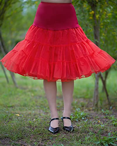 Image of 1950s Vintage Knee Length Crinoline Petticoats For Women Tulle skirts for under dresses 50s Clothing