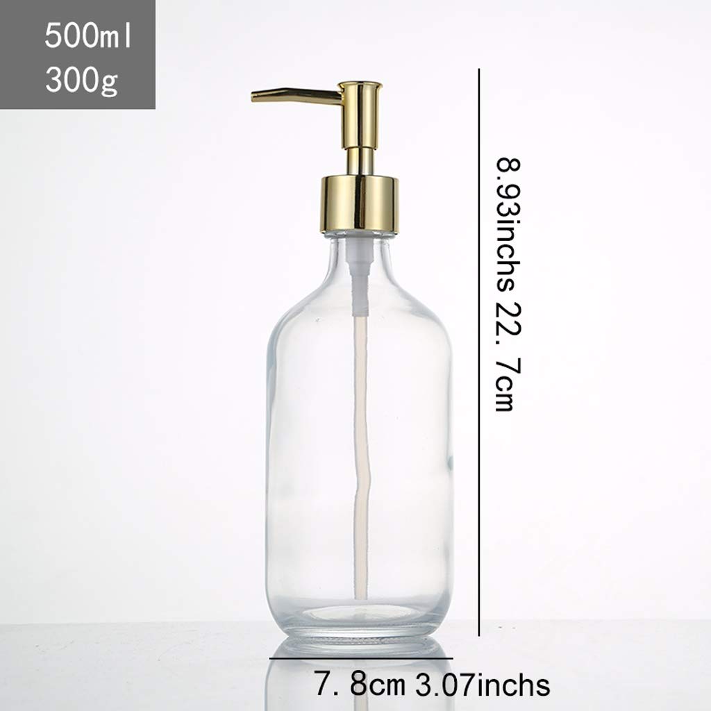 Dispensadores de loción y de jabó Dispensador de jabón de vidrio libre de plomo Botella de bomba de gran capacidad para limpiar el dispensador de loción fácil de limpiar es adecuado para una variedad