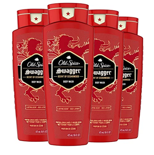 Old Spice Men’s Body Wash, Swagger Scent, Red Collection 16 Fl Oz (Pack of 4)