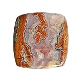 Longitud: 35 mm. Ancho: 34 mm Cabujón de ágata de manzana auténtica con forma rectangular, piedra colgante, mejor precio, piedra hecha a mano, Piedra, Manzana: ágata del valle