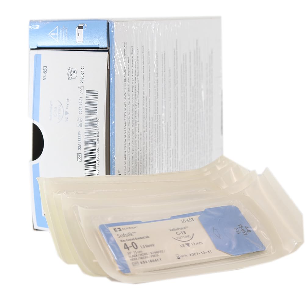 Sutura Seda Negra SOFSILK 2/0 BLK 19mm 3/8 75 cm-Caja 36 u