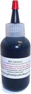 Pro-Grade Black Rubberized Speaker Repair Adhesive Glue (2 oz) - Dries Black