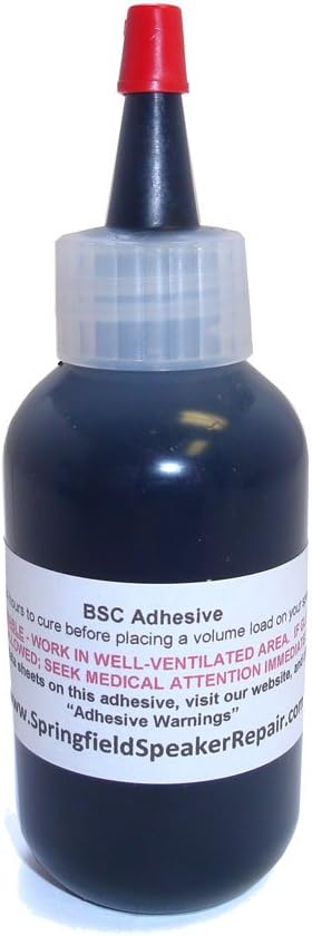 Pro-Grade Black Rubberized Speaker Repair Adhesive Glue (2 oz) - Dries Black