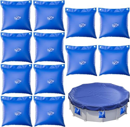 LFUTARI 12 Pack Swimming Pool Cover Hanging Bag - 0.4 mm PVC Pool Cover Weights - Heavy-Duty Winter...