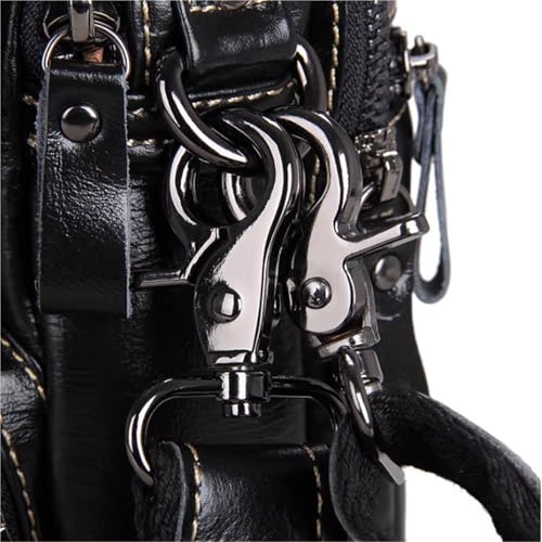 Leather Crossbody Bag with Strap, Waterproof, Men Women Messenger Backpack, Small, for Business Travel Work3