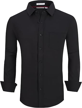 Alex Vando Mens Dress Shirt Wrinkle Free Regular Fit 4-Way Stretch Button Down Shirts