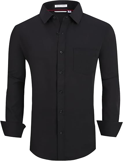 Alex Vando Mens Dress Shirt Wrinkle Free Regular Fit 4-Way Stretch Button Down Shirts