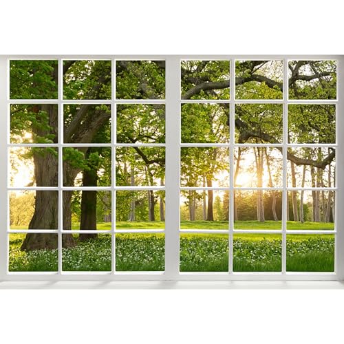 Fondo fotográfico Renaiss 5x3ft Verde Bosque miniatura 1