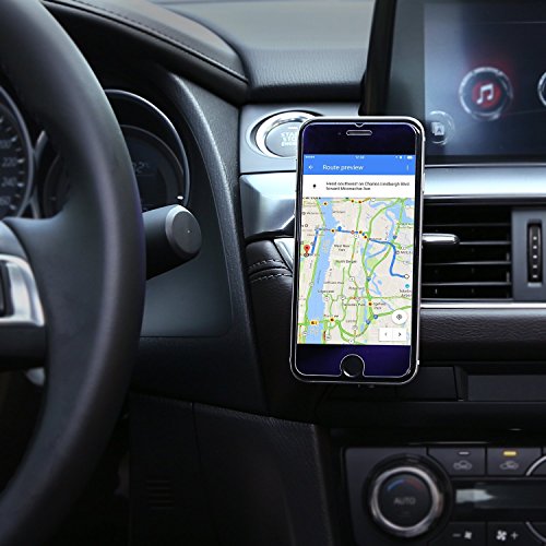 AUKEY Car Phone Mount Air Vent Magnetic Cell Phone Holder Compatible with iPhone X/8/8 Plus/7/7 Plus/6s Plus, Samsung Galaxy, LG, Nexus and More, Grey - Thumbnail 4