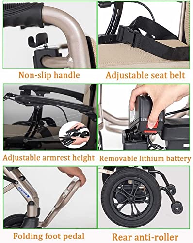 Silla de ruedas eléctrica, diseño plegable ligero con control de palanca de mando para una fácil movilidad, uso en interiores y exteriores
