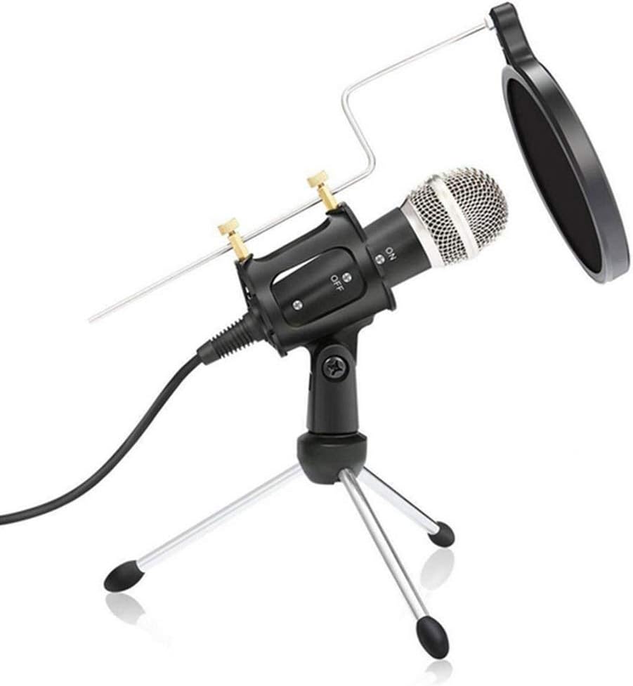Professional Condenser Live Microphone for Computer PC +Stand for Mobile Phone Android 3.5mm Jack Microfone Mic Record