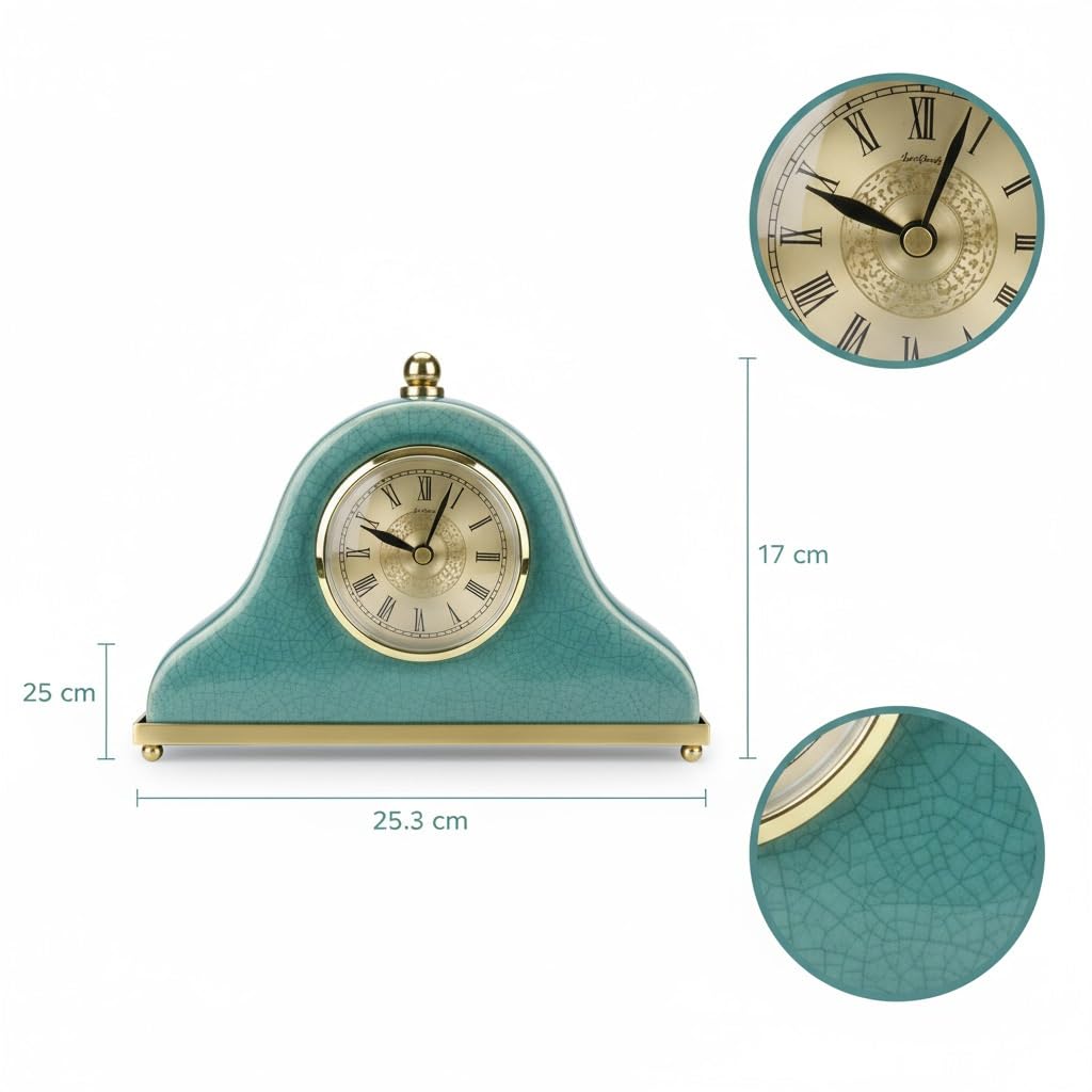 Décorative Horloge en céramique, décoration de Bureau, Horloge Salon pour Bureau Chambre Table