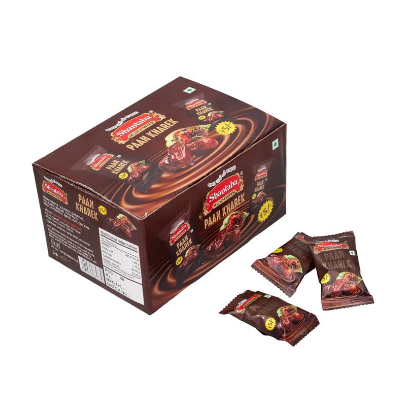 SHANTABA MUKHWAS Pan Kharek Dry Dates Stuffed with Paan Masala Flavors, Gulkand, Saunf & Tutti Frutti | Refreshing Sweet S...