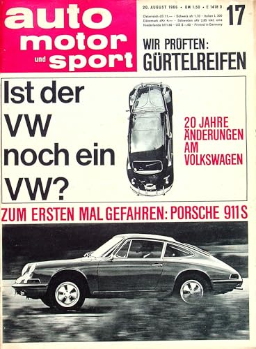 Echte, historische Zeitschrift von 1966 - Garantiert 60 Jahre alt - Personalisiertes Geschenk 60. Geburtstag Mann - Original aus 1966 - Die Geschenkidee für Männer - Auto Motor Sport 17/1966