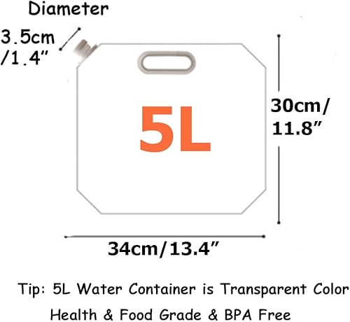 Miniatura 9 de SUPANT Bolsa plegable para jarra de agua de emergencia, congelable, tanque de plástico sin BPA, bolsa de agua plegable al aire libre para deportes,