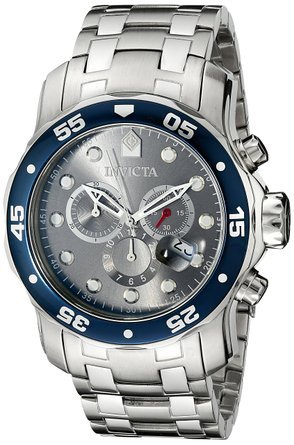 CrN^ Invicta Men's 80059 Pro Diver Analog Display Swiss Quartz Silver Watch j Y rv ysAiz