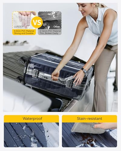 LUGGEX Luggage Cover Protector - Clear Suitcase Covers for Luggage Tsa Approved (30 Inch)4