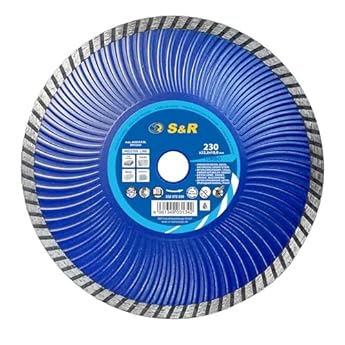 Foto di S&R Disco Diamantato 230 x 10.0 x 22,2 Turbo Taglio Cemento Armato Granito Pietra Mattoni. Professionale Secco e Umido