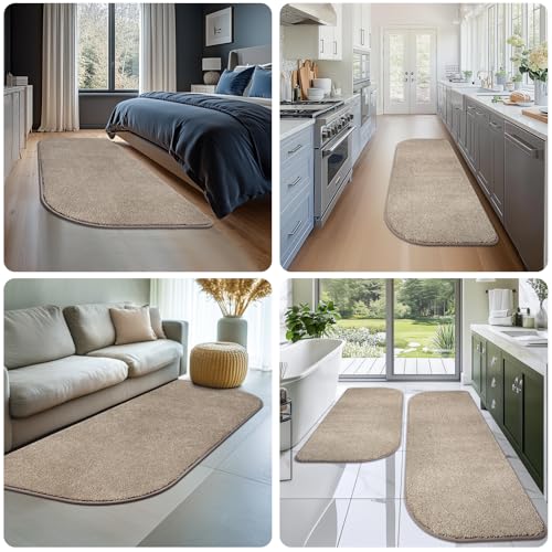 Image of Washable Kitchen Rugs Set of 2 (24 inch x 35.5 inch + 24 inch x 59 inch), Non Slip Kitchen Mats for Floor, Absorbent Indoor Entryway Runner Rugs for Laundry, Bathroom, Door, Bedroom (Roll Packing)