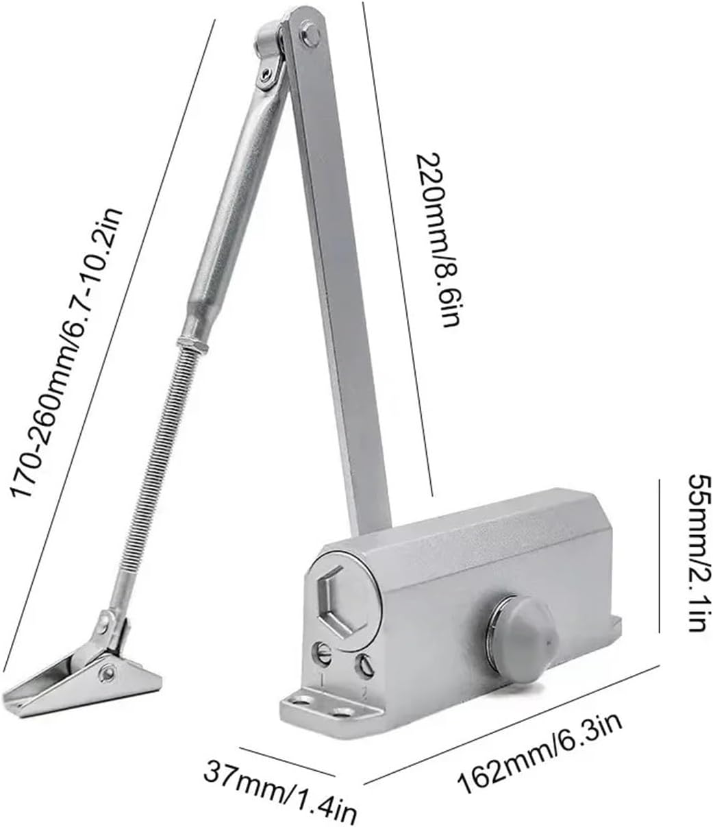 40-60KG Automatic Door Closer with Double Spring Hydraulic Buffer and Adjustable Speed