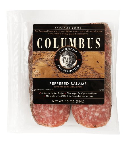 Columbus Salame Company Sliced Pepper Salame 10 ounce, Case of 12