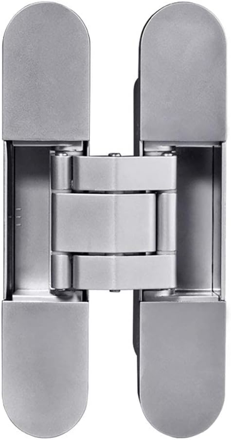 TamBee Invisible Hinge Heavy Duty Zinc Alloy Concealed Hidden 180 Degree Swing Hinge 3 Way Adjustable Butt Hinge 6 x 2.5 x 1 inch (1 Hinge)