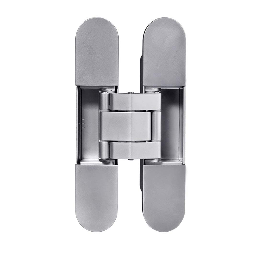 TamBee Invisible Hinge Hidden Door Hinges - Silver, Zinc Alloy, Concealed, 3 Way Adjustable for Hidden Door, Bookcase Door and Secret Doors 6 Inch (1 Hinge)