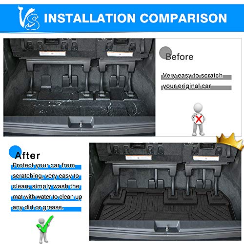 Cartist Custom Fit For Cargo Liner Sienna 2011-2019 All Weather Trunk Floor Mat For Toyota Sienna（Without Power Folding 3Rd Row Seats） Anti-Slip Odorless High Side 3D #TOP3