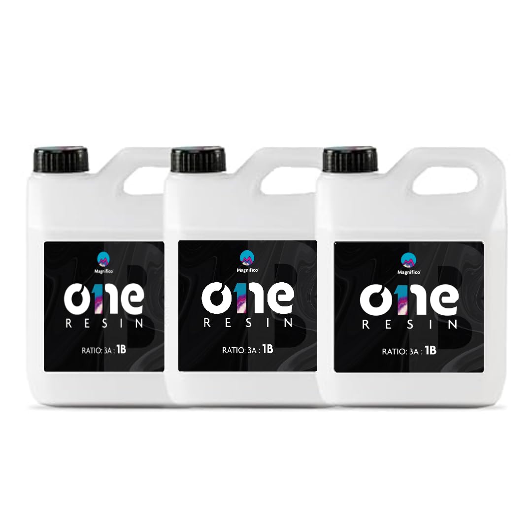 Magnifico One Resin - 9.6 KG (3:1) Clear UV-Resistant Epoxy Resin Art Kit, Smooth Finish, Easy to Use with Self-Leveling.