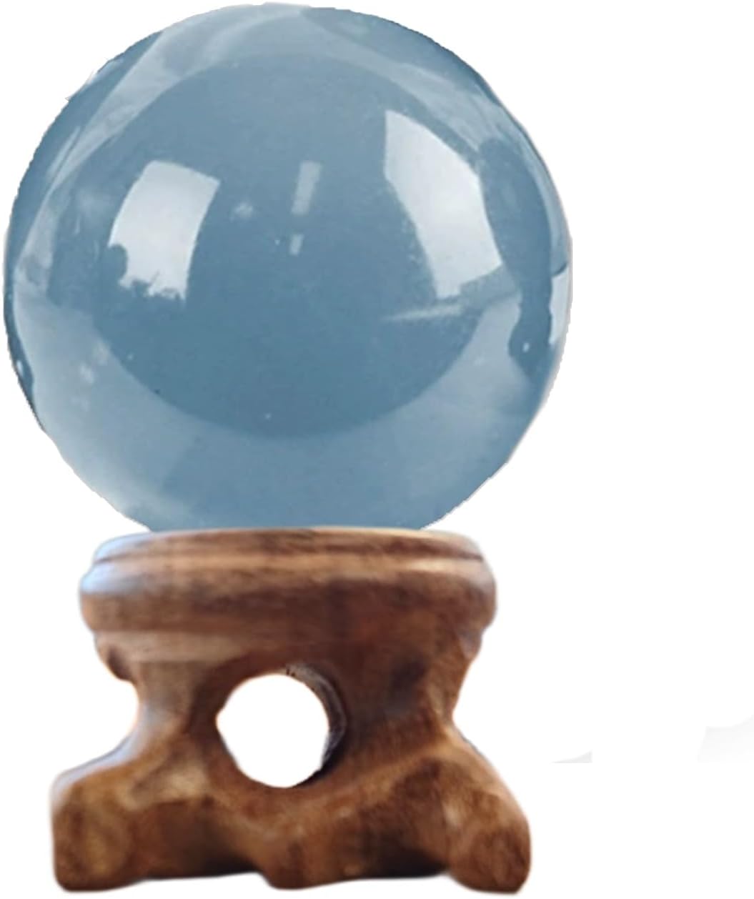 Natural Crystal Ball with Stand - 2" Inches Crystal Sphere Meditation Balls for Witchcraft and Decorative Balls(Angelite)
