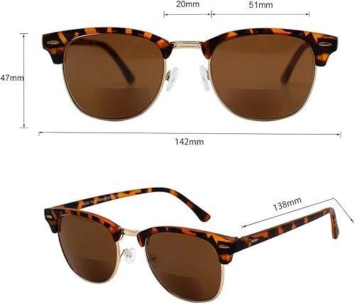 Miniatura 10 de VITENZI Gafas de sol bifocales para hombres y mujeres, semi sin montura para lectura con lectores - Tivoli