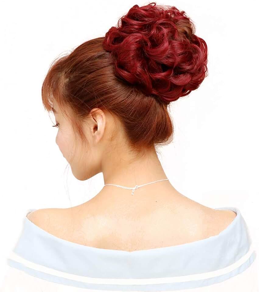 Amazon.co.uk red messy bun hair piece