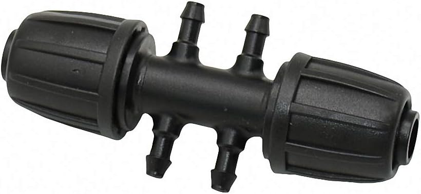 Garden Hose 16mm to 4/7 Water Pipe 4 Way Splitter Barbed Double Way Irrigation Connector Screw 1/2 to 1/4 reducing tee 25pcs