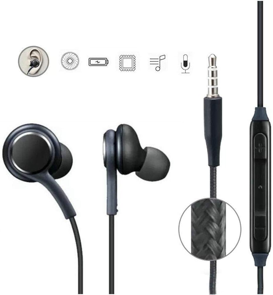 AK-G In-Ear Headphones Earphones for Nokia C2 2nd Edition Earphone Original Like Wired Stereo Deep Bass Head Hands-free Headset Earbud With Built in-line Mic, Call Answer/End Button, Music 3.5mm Aux Audio Jack (ZW1, Black)