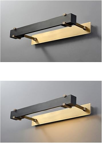 Miniatura 5 de Lámpara - Lámpara retro para tocador de baño, 2 luces, aplique de pared de latón negro y antiguo, accesorios de iluminación industriales para