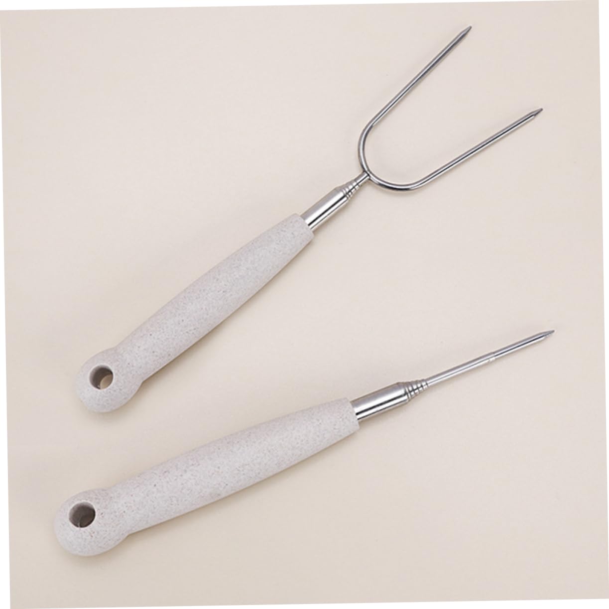 SUPVOX 3 Set Forche Flessibili Spiedini Spiedo Forchette The Fork Barbrcue Double Barbacue Doble Accessori Per Barbecue Forchetta Per Barbecue Silver 2 Pezzi*3