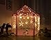 Pericross Snowflake Veil Hexagon Princess Play Tent with Metal Frame and 10M 100 Diodes LED Brass Wire Lights and Flash Control (Pink)