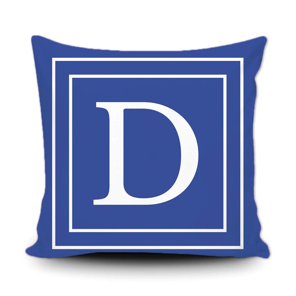 BAGEYOU Federa Cuscino 50x50 Con Lettera C E Strisce, Bianca E Decorativa Per Divano E Letto