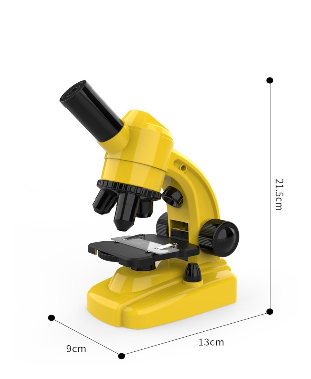 Microscopio composito monoculare, kit di microscopio per bambini, luce LED e vari strumenti operativi configurati.