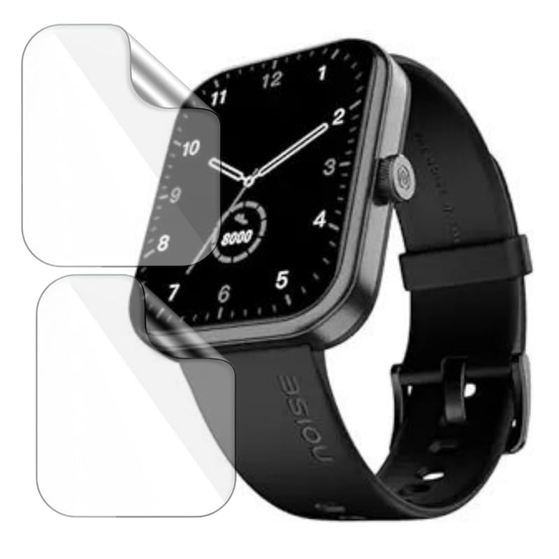 Image of 2 Pack| Smartwatch Screen Protector for Noise Colorfit Pulse 2 Max |1.85 inch| | Flexible TPU Film, 9H Scratch Resistant, Bubble Free Installation - Not Tempered Glass